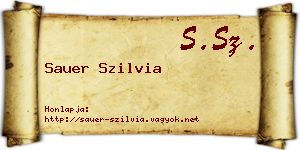 Sauer Szilvia névjegykártya